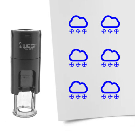 Stempel of stempeltje van sneeuw afdruk 10mm rond - per 1 stuk