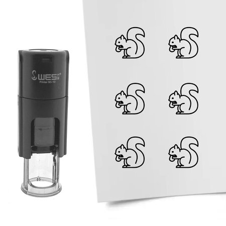 Stempel of stempeltje van een eekhoorn afdruk 10mm rond - per 1 stuk