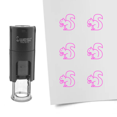 Stempel of stempeltje van een eekhoorn afdruk 10mm rond - per 1 stuk