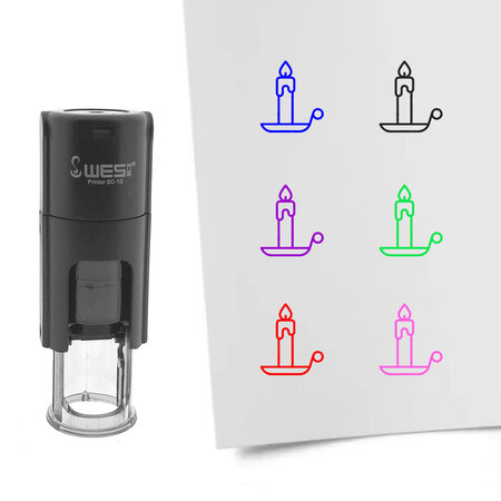 Stempel of stempeltje van een kaars afdruk 10mm rond - per 1 stuk