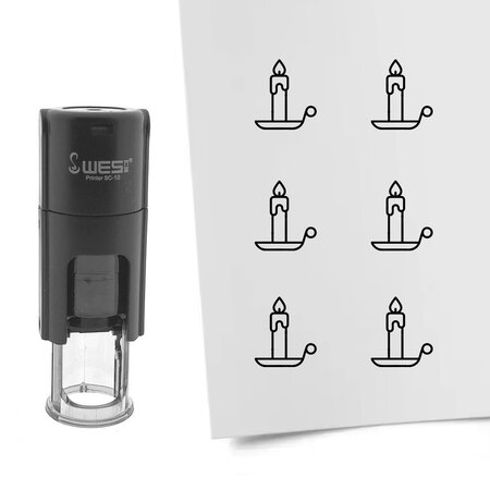 Stempel of stempeltje van een kaars afdruk 10mm rond - per 1 stuk