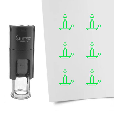 Stempel of stempeltje van een kaars afdruk 10mm rond - per 1 stuk