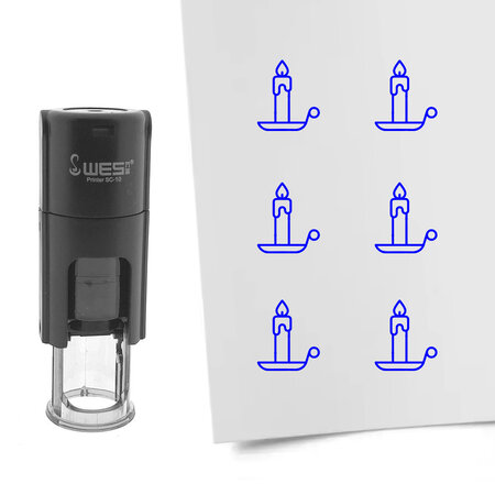 Stempel of stempeltje van een kaars afdruk 10mm rond - per 1 stuk