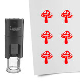 Stempel of stempeltje van een paddenstoel afdruk 10mm rond - per 1 stuk