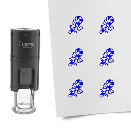 Stempel of stempeltje van een kerststok afdruk 10mm rond - per 1 stuk