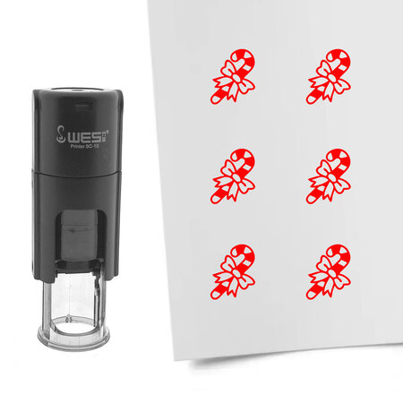 Stempel of stempeltje van een kerststok afdruk 10mm rond - per 1 stuk