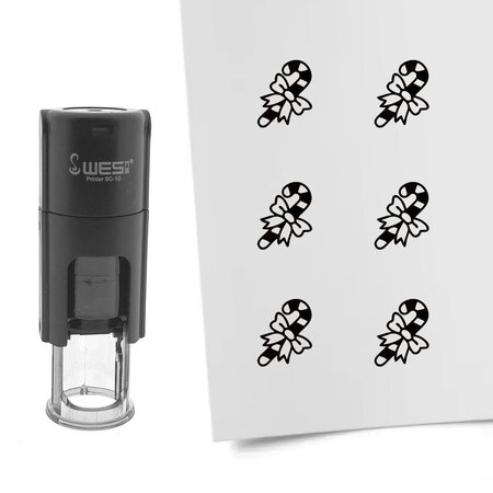 Stempel of stempeltje van een kerststok afdruk 10mm rond - per 1 stuk
