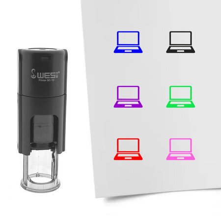 Stempel of stempeltje laptop 10mm rond  - per 1 stuk