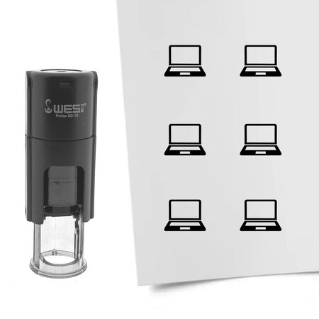 Stempel of stempeltje laptop 10mm rond  - per 1 stuk