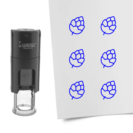 Stempel of stempeltje van een dennenappel afdruk 10mm rond - per 1 stuk