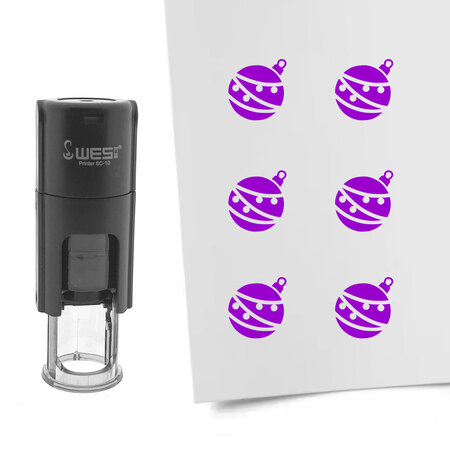 Stempel of stempeltje van een kerstbal afdruk 10mm rond - per 1 stuk