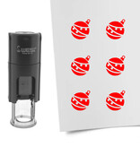 Stempel of stempeltje van een kerstbal afdruk 10mm rond - per 1 stuk