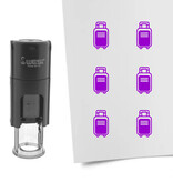 Stempel of stempeltje koffer 10mm rond  - per 1 stuk