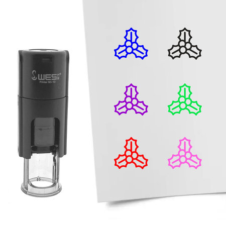 Stempel of stempeltje van een mistletoe afdruk 10mm rond - per 1 stuk