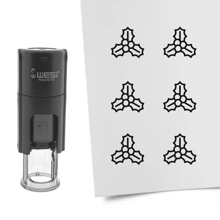 Stempel of stempeltje van een mistletoe afdruk 10mm rond - per 1 stuk