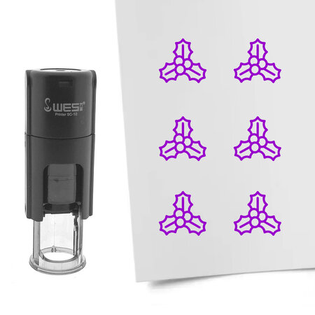 Stempel of stempeltje van een mistletoe afdruk 10mm rond - per 1 stuk