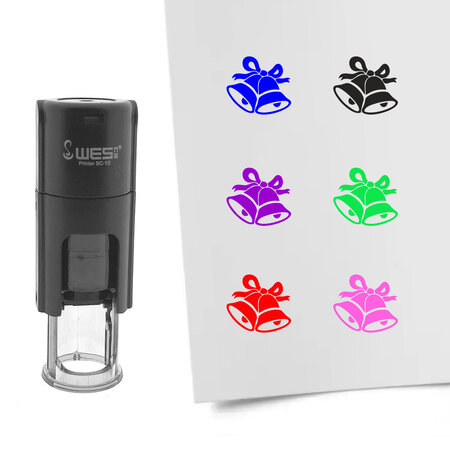 Stempel of stempeltje van een kerstklok afdruk 10mm rond - per 1 stuk