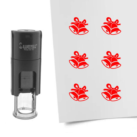 Stempel of stempeltje van een kerstklok afdruk 10mm rond - per 1 stuk