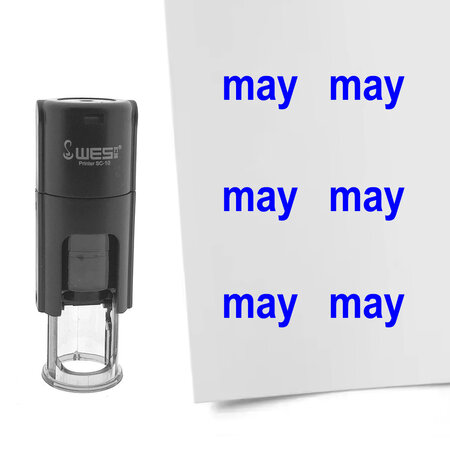 Stempel of stempeltje van de tekst may voor de maand mei (Engelse versie) 10mm rond - per 1 stuk
