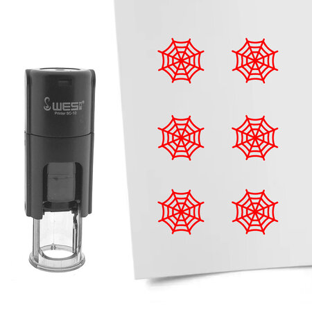 Stempel of stempeltje van een spinnenweb afdruk 10mm rond - per 1 stuk