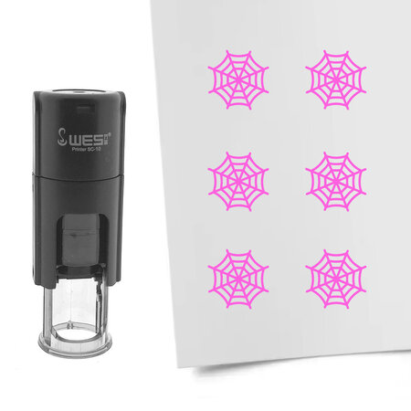 Stempel of stempeltje van een spinnenweb afdruk 10mm rond - per 1 stuk