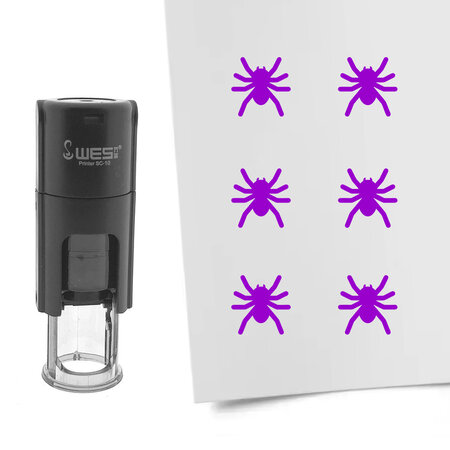 Stempel of stempeltje van een spin afdruk 10mm rond - per 1 stuk