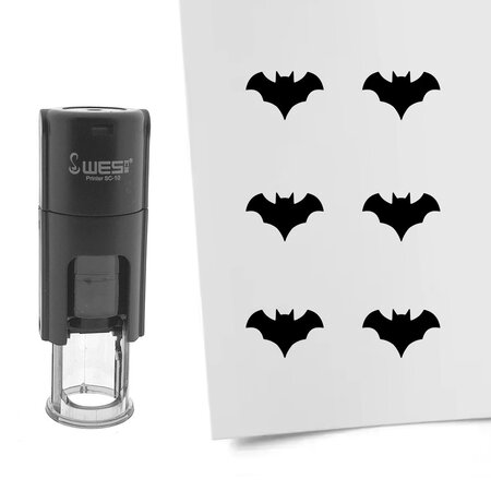 Stempel of stempeltje van een vleermuis afdruk 10mm rond - per 1 stuk