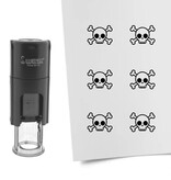 Stempel of stempeltje van een doodshoofd afdruk 10mm rond - per 1 stuk