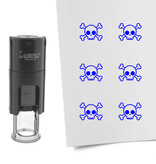 Stempel of stempeltje van een doodshoofd afdruk 10mm rond - per 1 stuk