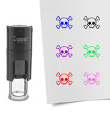 Stempel of stempeltje van een doodshoofd afdruk 10mm rond - per 1 stuk