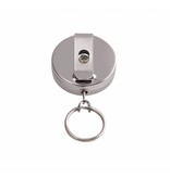 Rollmatic Sleutelhanger Ø40mm met 60cm uittrekbaar Nylon koord - bruine wortel look