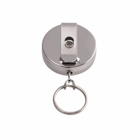 Rollmatic Sleutelhanger Ø40mm met 60cm uittrekbaar Nylon koord - bruine wortel look