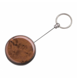 Rollmatic Sleutelhanger Ø40mm met 60cm uittrekbaar Nylon koord - bruine wortel look