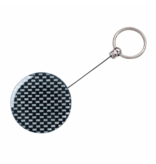 Rollmatic Sleutelhanger Ø50mm met 100cm uittrekbaar Nylon koord  - carbon look