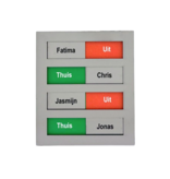 Vrij-bezet paneeltjes van Acrylaat.  Schuifprofiel in RVS-Look.