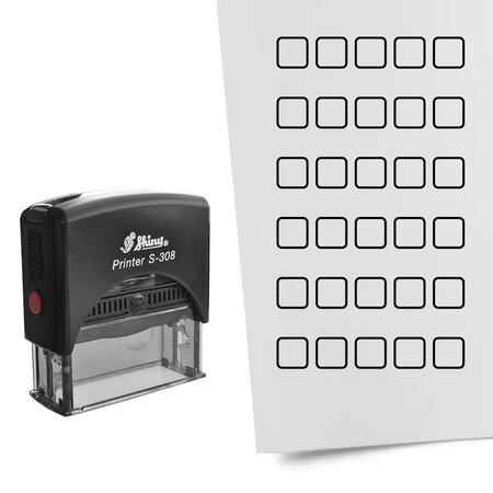 Stempel 5 checkboxen met afdruk van 45x10mm - per 1 stuk
