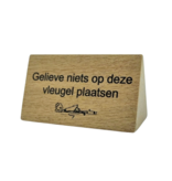 Tafelbordje van eikenhout 110x57mm met eigen ontwerp - per 1 stuk