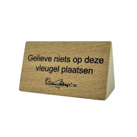 Tafelbordje van eikenhout 110x57mm met eigen ontwerp - per 1 stuk