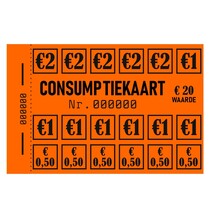 Restpartij consumptie kaarten €20 - 50 stuks