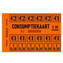 Restpartij consumptie kaarten €20 - 50 stuks