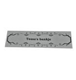 Aluminium vintage retro look huisdeur naambordje 165x45mm met tekst en tape – per stuk