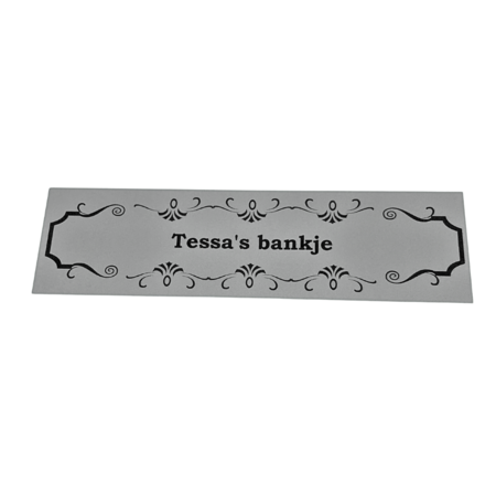Aluminium vintage retro look huisdeur naambordje 165x45mm met tekst en tape – per stuk