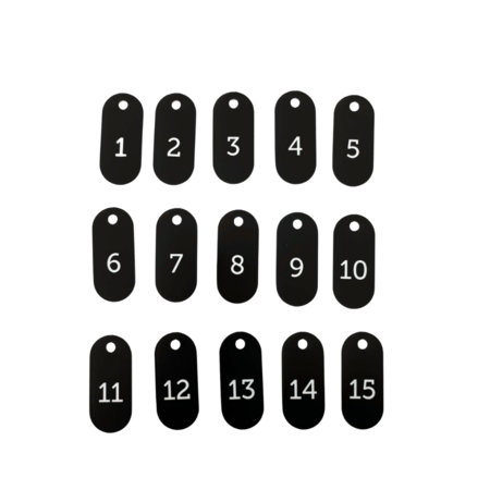 CombiCraft Genummerde Kunststof Sleutelhangers & Sleutellabel Staande Labelovaal