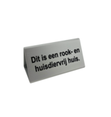 Tafelbordje Cody van zilverkleurig aluminium met eigen ontwerp 100x55mm - per 1 stuk