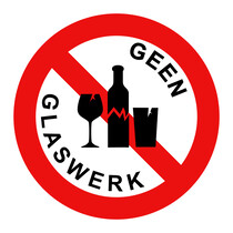 Geen glaswerk bordje