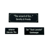 Graveerplaatje of naamplaatje - in een wensmaat tot max. 125 x 25mm voor bij de bel, deur of brievenbus