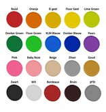 Plastic munten met rand 100 stuks Ø29mm diverse kleuren met een bedrukking voor kleinverbruikers - handmatig bestellen