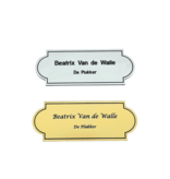 Kunststof naamplaatje met tape 100x38mm Klassiek ontwerp