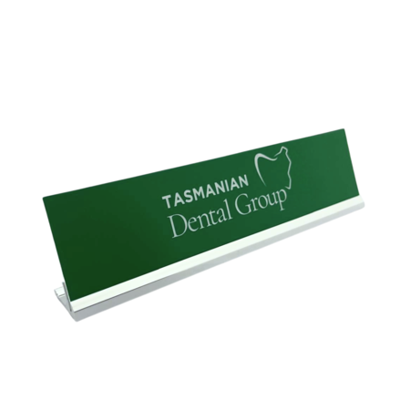 Bureau naambordje aluminium Reno met inschuifstrook - per 1 stuk