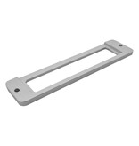 Naamplaathouder aluminium 100x25x4mm met 2 taps toelopende gaatjes - per 1 stuk